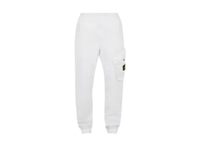 Stone Island 30104 BRUSHED TEXTURED RECYCLED COTTON_REGULAR TAPERED FIT "White"