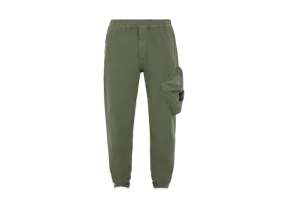 Stone Island 30104 BRUSHED TEXTURED RECYCLED COTTON_REGULAR TAPERED FIT "Sage Green"