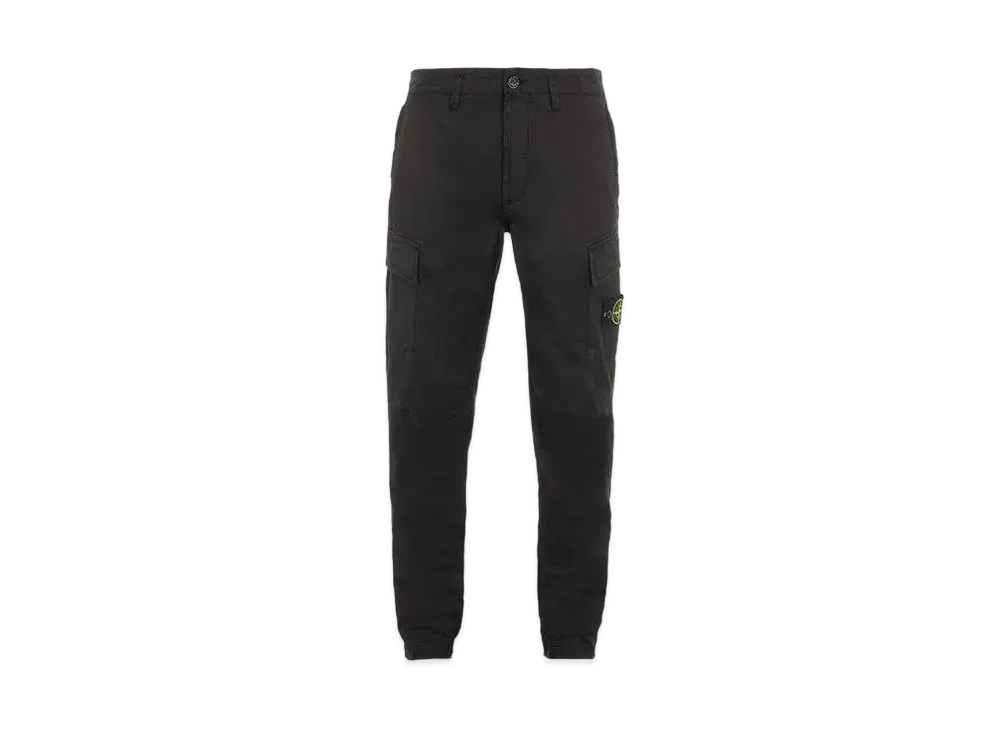 Stone Island 30510 STRETCH COTTON GABARDINE_REGULAR TAPERED FIT "Black"