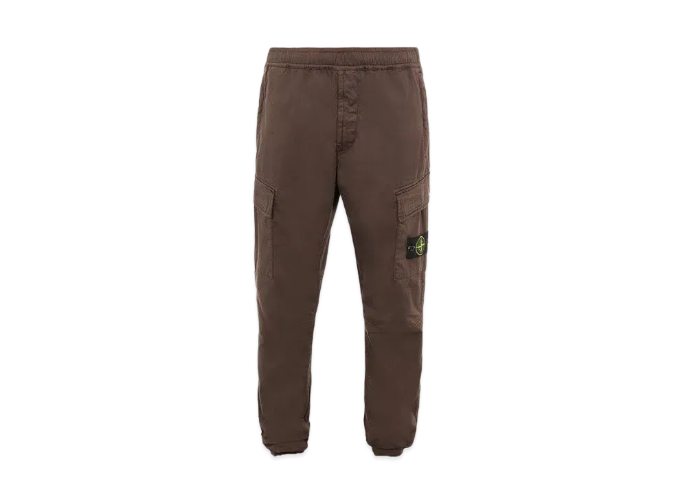 Stone Island 31314 STRETCH COTTON WOOL SATIN_REGULAR TAPERED FIT "Dark Brown"