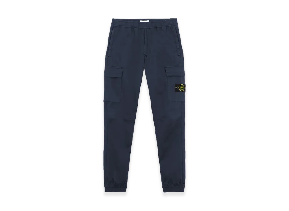 ストーンアイランド 31314 ストレッチ コットン ウール サテン "ネイビーブルー"