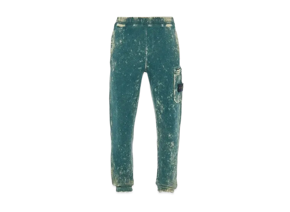 Stone Island 61438 COTTON FLEECE + OFF-DYE OVD TREATMENT_REGULAR FIT "Sage Green"