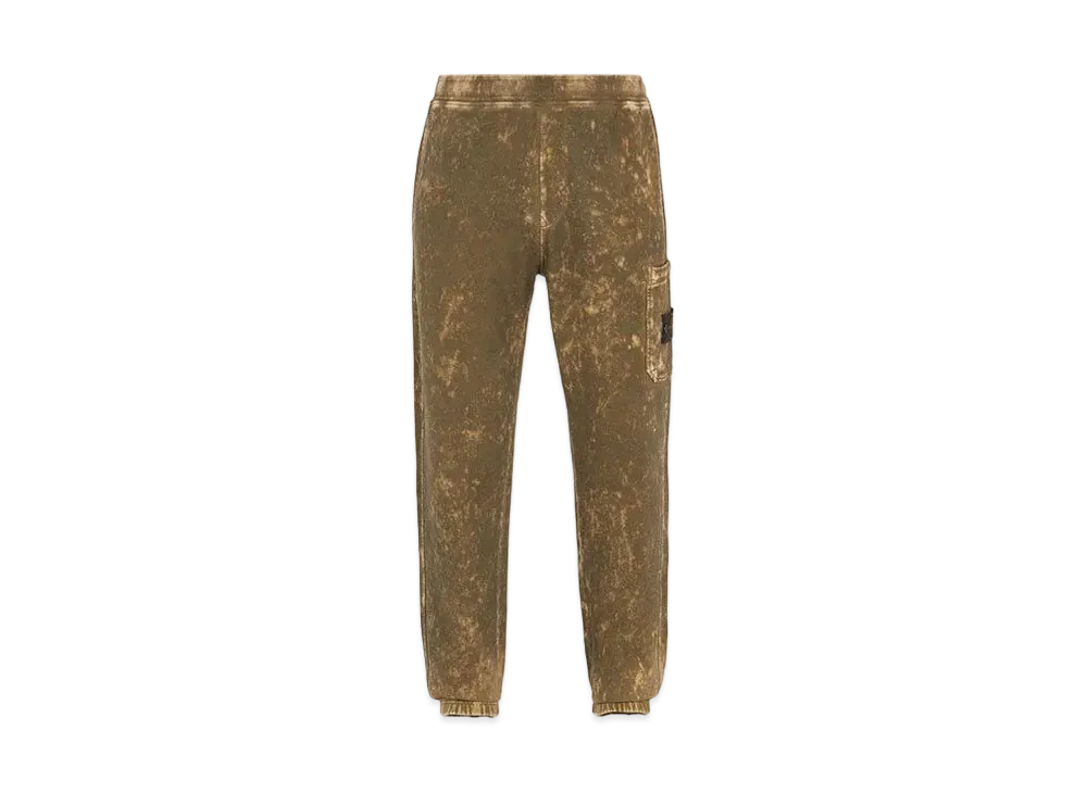 Stone Island 61438 COTTON FLEECE + OFF-DYE OVD TREATMENT_REGULAR FIT "Dark Green Brown"