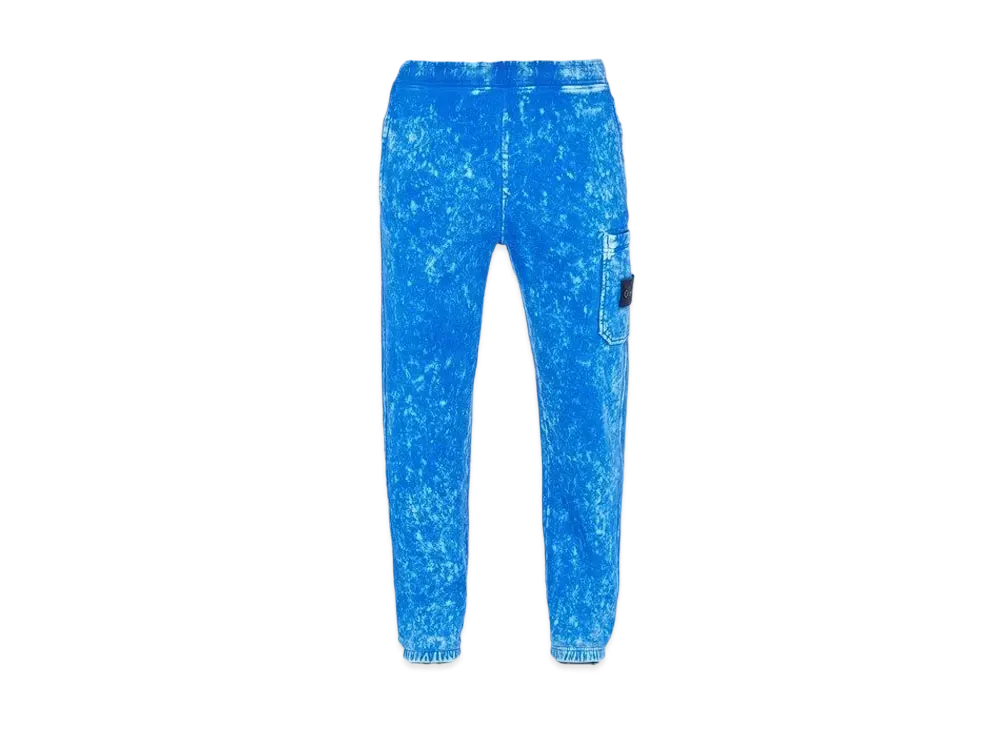 Stone Island 61438 COTTON FLEECE + OFF-DYE OVD TREATMENT_REGULAR FIT "Ultramarine Blue"