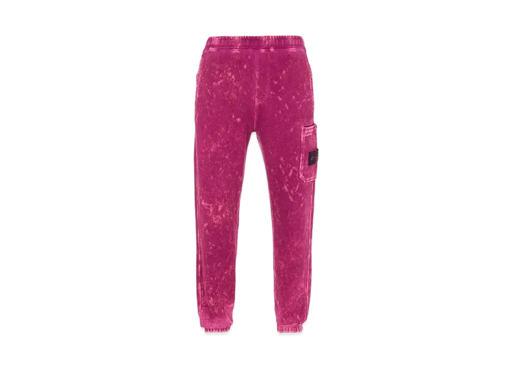 Stone Island 61438 COTTON FLEECE + OFF-DYE OVD TREATMENT_REGULAR FIT "Magenta"