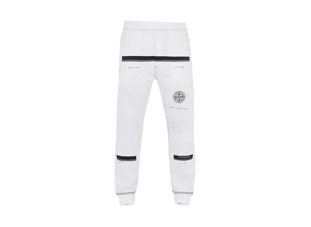 Stone Island 65595 GAUZED COTTON JERSEY_'ULTRA INSTITUTIONAL FOUR-FIVE' PRINT_REGULAR FIT "White"
