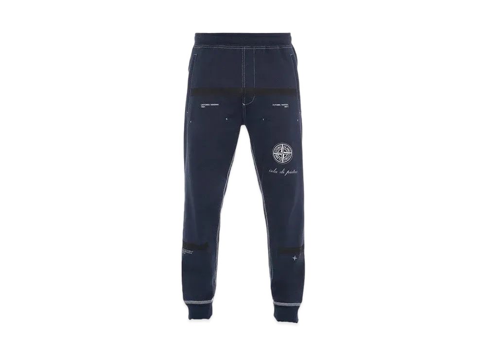 Stone Island 65595 GAUZED COTTON JERSEY_'ULTRA INSTITUTIONAL FOUR-FIVE' PRINT_REGULAR FIT "Blue"