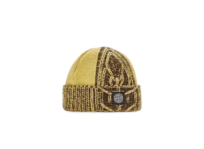 Stone Island N18D8 LAMBSWOOL WITH ARAN MOTIF "Dark Beige"