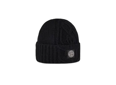 Stone Island N18D8 LAMBSWOOL WITH ARAN MOTIF "Black"