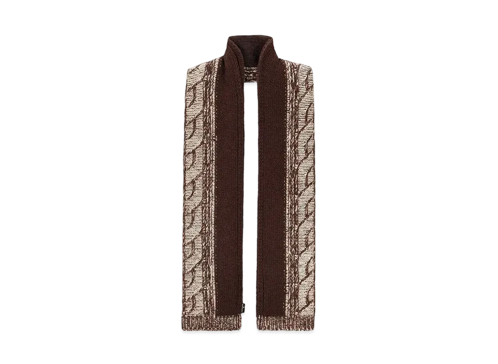 Stone Island N20D8 LAMBSWOOL WITH ARAN MOTIF "Dark Brown"