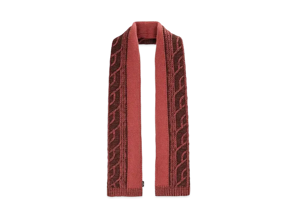 Stone Island N20D8 LAMBSWOOL WITH ARAN MOTIF "Brick Red"