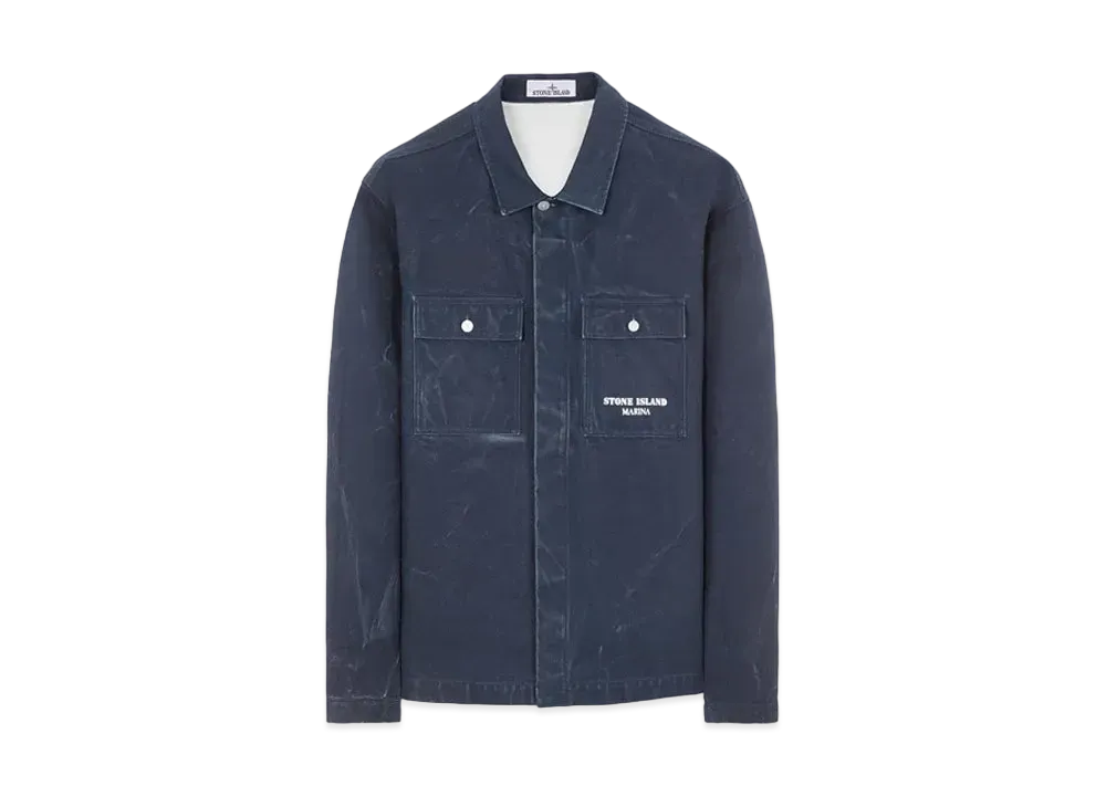 Stone Island 109X4 Marina Plated Cotton Canvas "Blue"