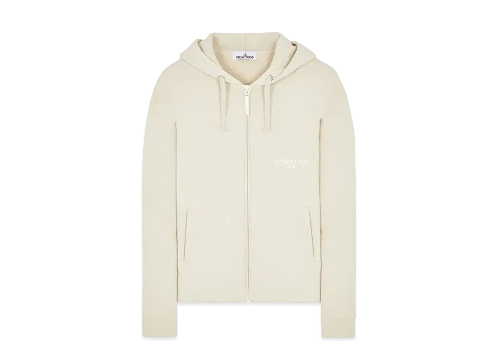 Stone Island 652X6 Marina Full Zip Sweat Shirt "Mastic White"