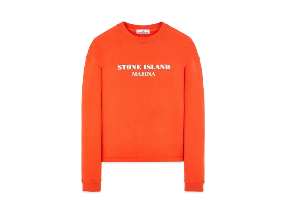 Stone Island 671X6 Marina Crew Neck Sweatshirt "Lobster Orange"