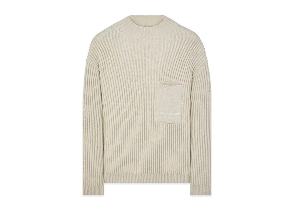 Stone Island 543Xa Marina Funnel Neck Knit "Mastic White"