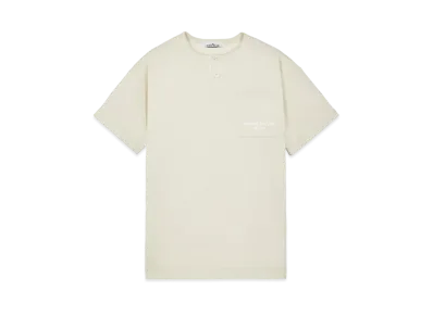 Stone Island 221X3 Marina Henley Neck Long Sleeve T-Shirt "Mastic White"