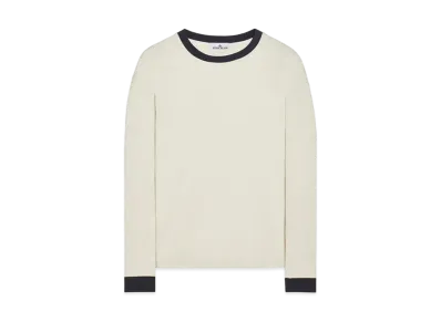 Stone Island 224X3 Marina Long Sleeve Crew Neck T-Shirt "Mastic White"