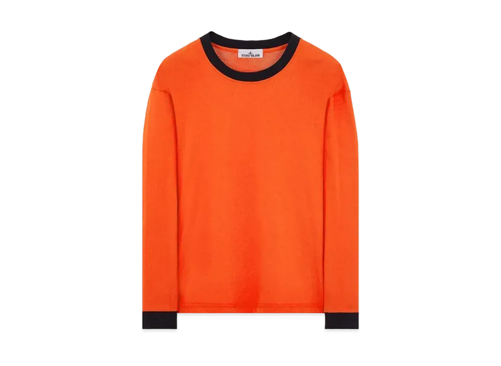 Stone Island 224X3 Marina Long Sleeve Crew Neck T-Shirt "Lobster Orange"