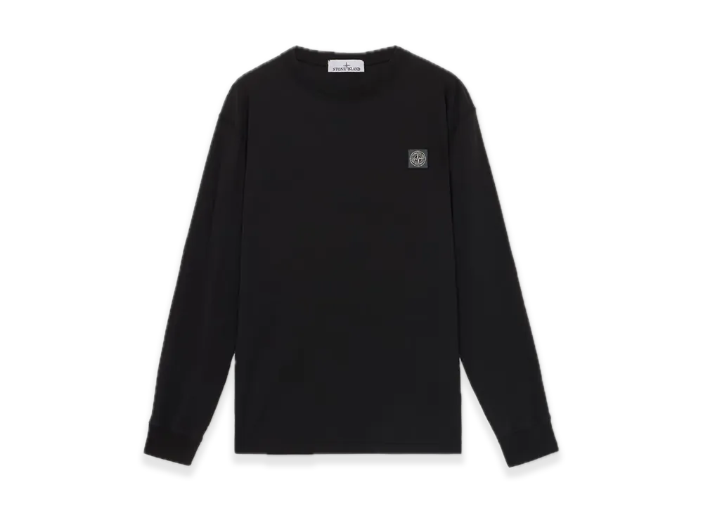 Stone Island 21857 Organic Cotton Jersey 'Fissato' Effect "Black"