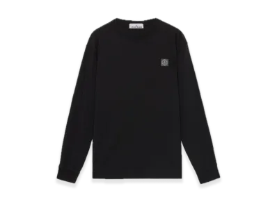 Stone Island 21857 Organic Cotton Jersey 'Fissato' Effect "Black"