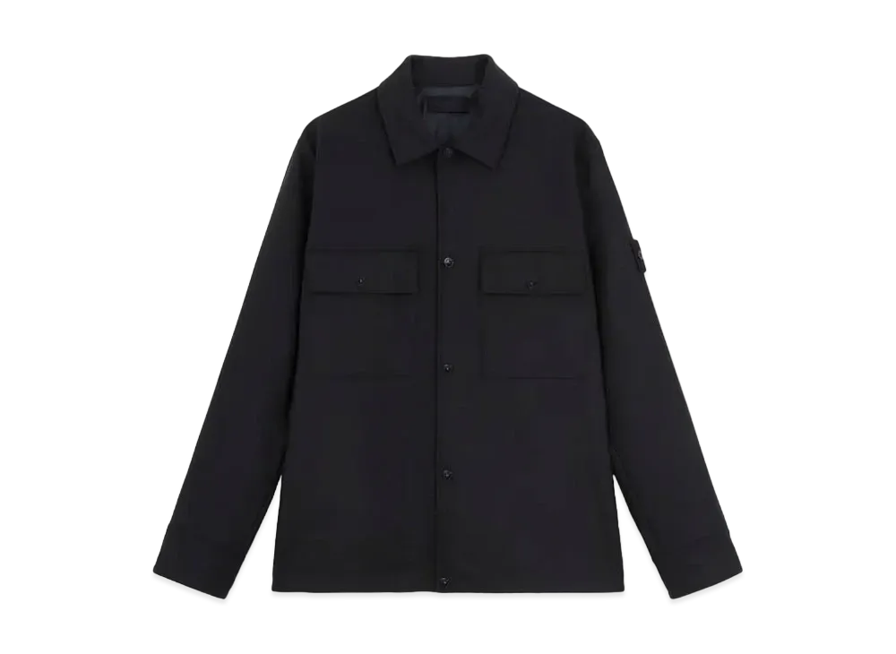 Stone Island 120F4 Wool Nylon Flannel_Stone Island Ghost Piece "Navy Blue"