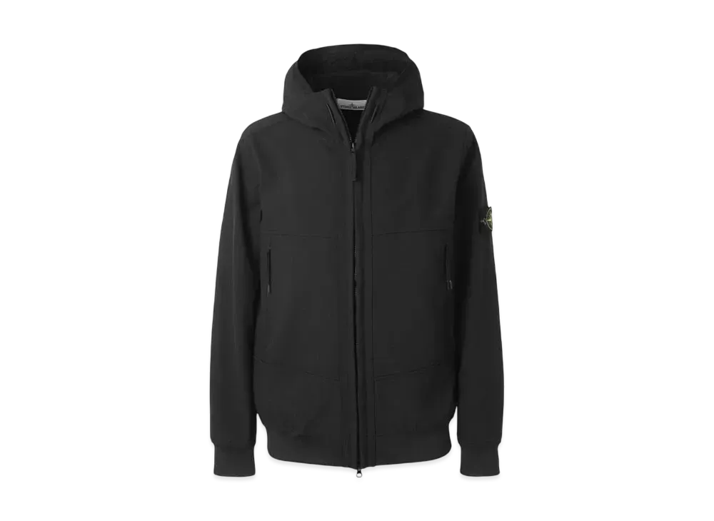 Stone Island Soft Shell-R E.Dye Technology In Recycled Polyester "Black" 8115Q0322