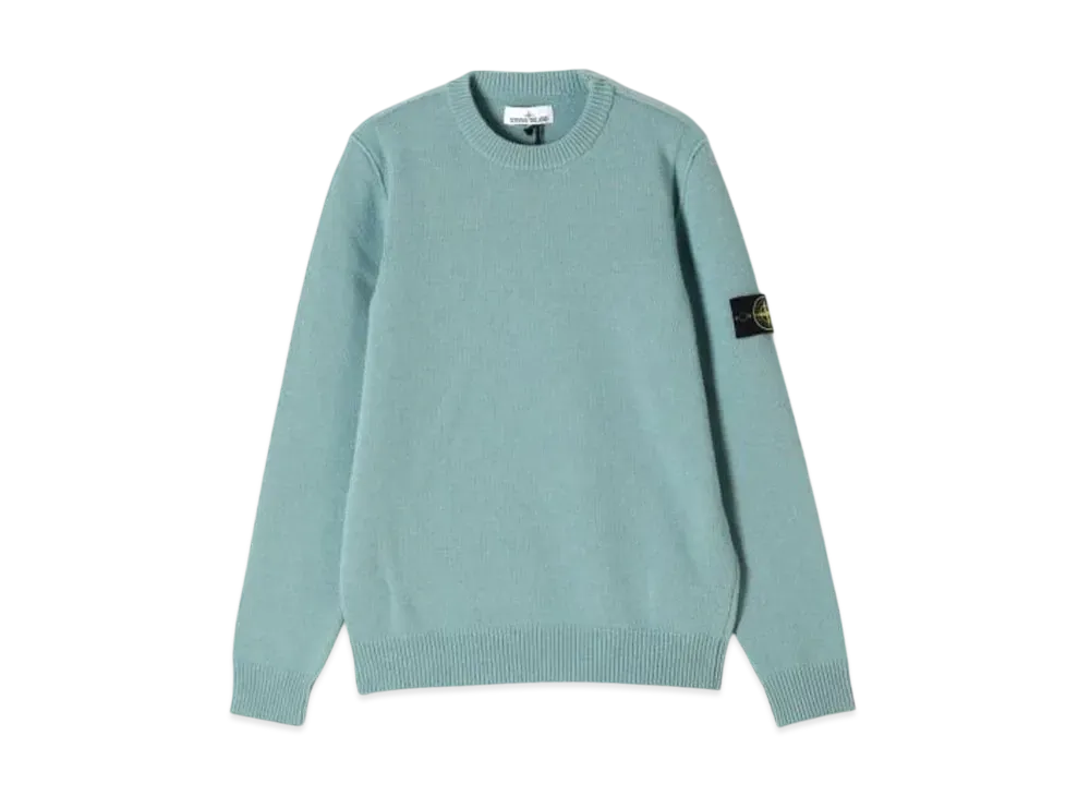 Stone Island Crew Neck Lambswool Knit Sweater "Grey Green" 8115508A3