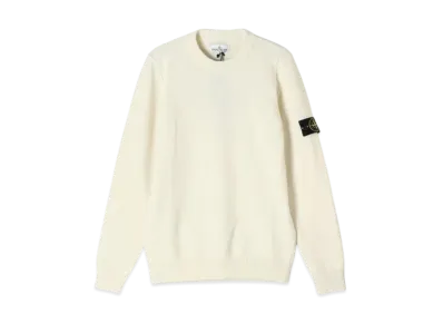 Stone Island Crew Neck Lambswool Knit Sweater "White" 8115508A3