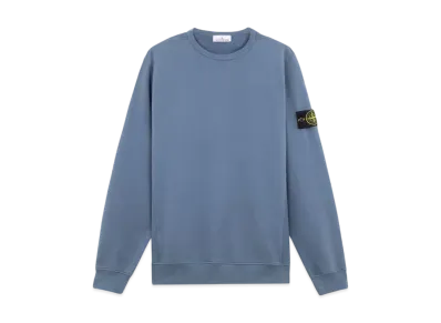 Stone Island 62420 Brushed Organic Cotton Fleece "Mid Blue"