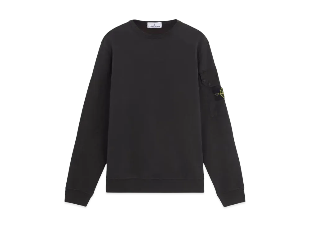 Stone Island 63920 Brushed Organic Cotton Fleece "Lead Gray"
