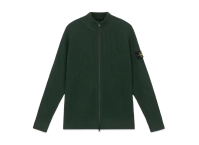 Stone Island Full Rib RWS Wool Cardigan Full Zip "Musk Green"