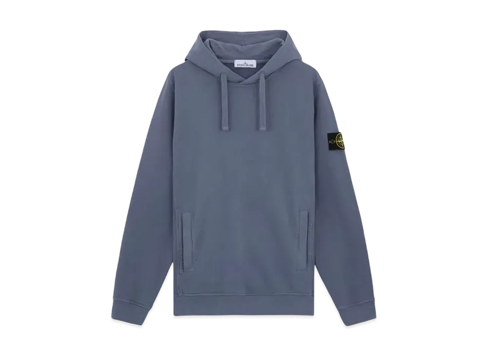 Stone Island 60820 Brushed Organic Cotton Fleece "Mid Blue"
