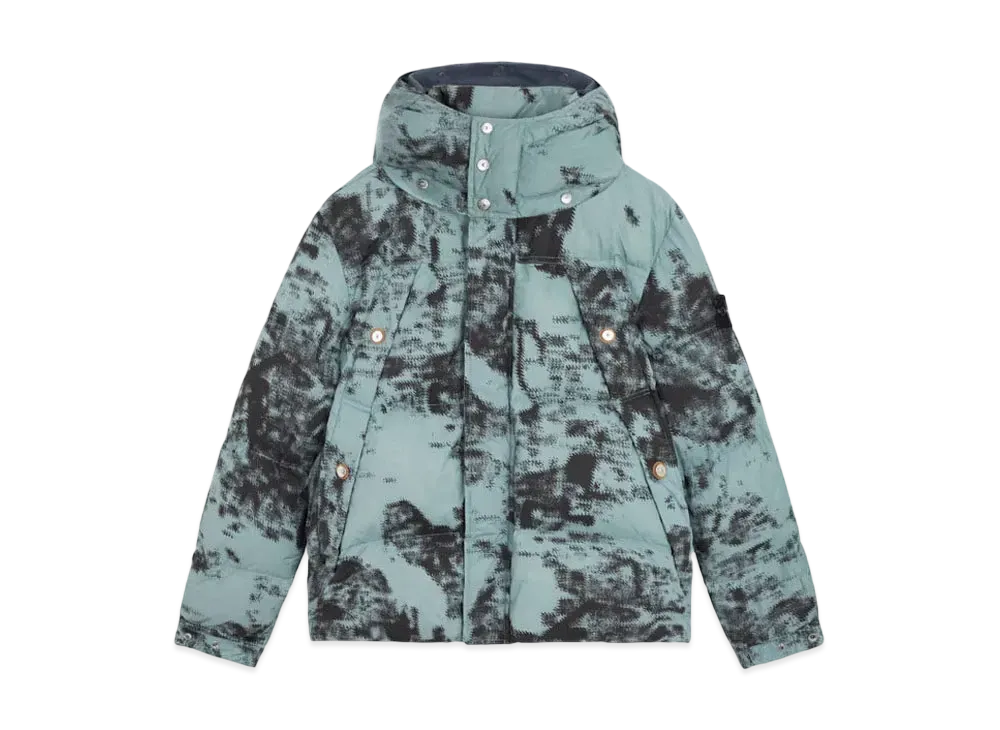 Stone Island 462E1 Camouflage Nylon Rep Ice Jacket "Green Gray"