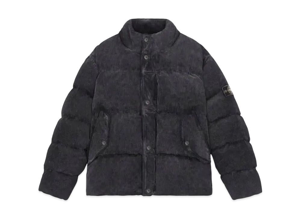 Stone Island 482RT Organic Corduroy 800 Down Dust Colour Frost Finish "Navy Blue"