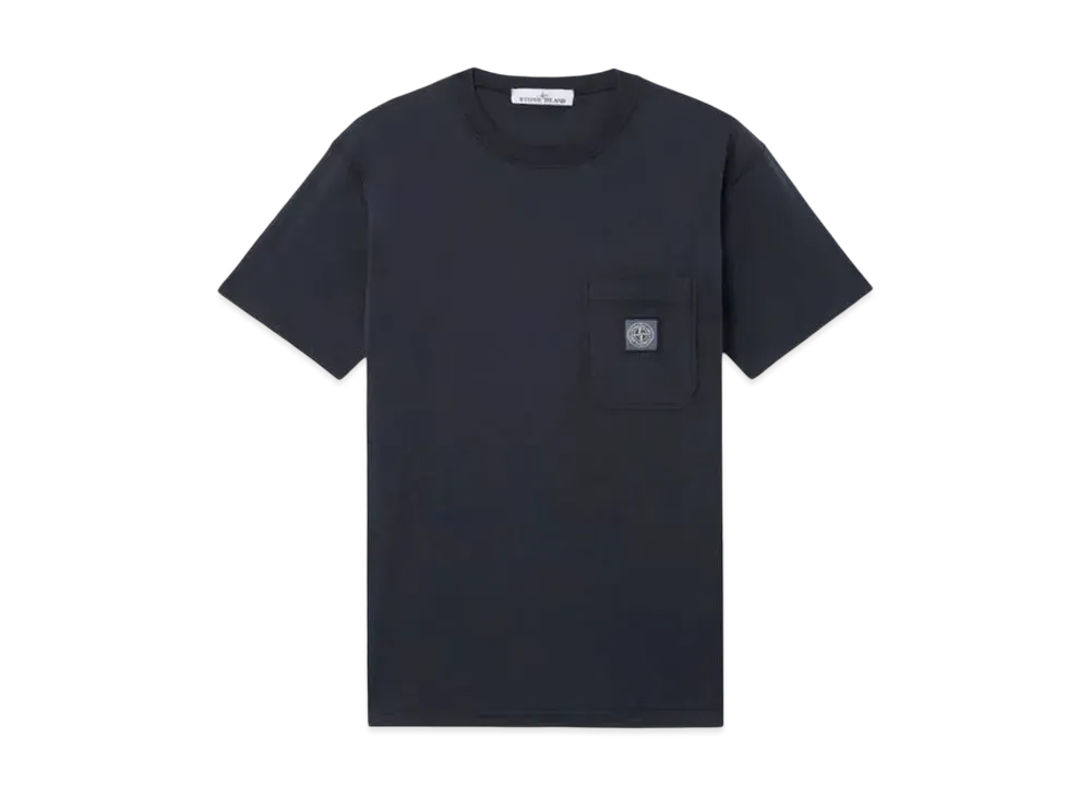 Stone Island 2100219 Organic Cotton Jersey Fissato Effect "Navy Blue"