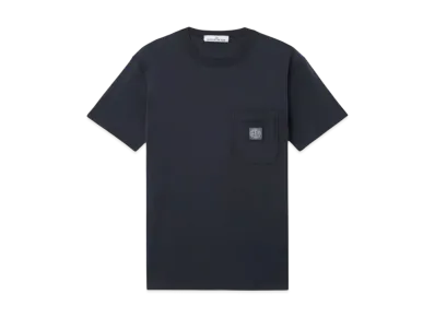 Stone Island 2100219 Organic Cotton Jersey Fissato Effect "Navy Blue"
