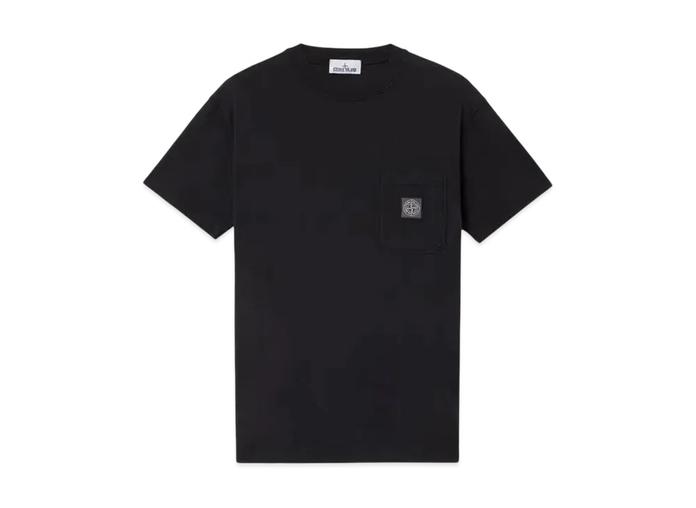 Stone Island 2100219 Organic Cotton Jersey Fissato Effect "Black"