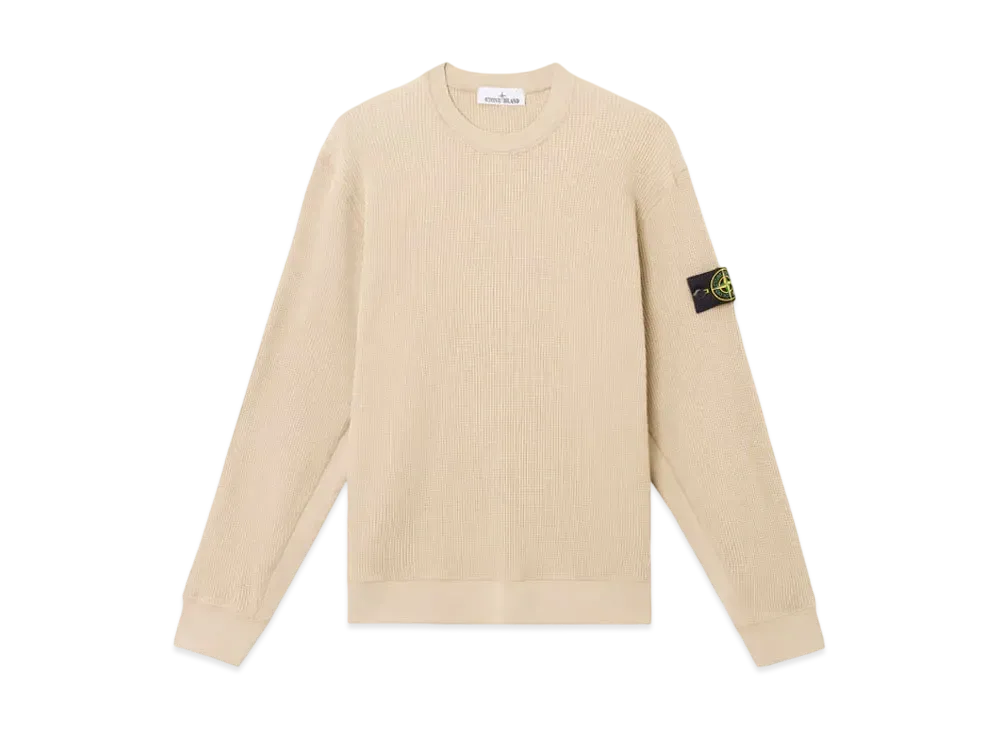 Stone Island 6100008 Organic Cotton Waffle Fleece "Desert Brown"
