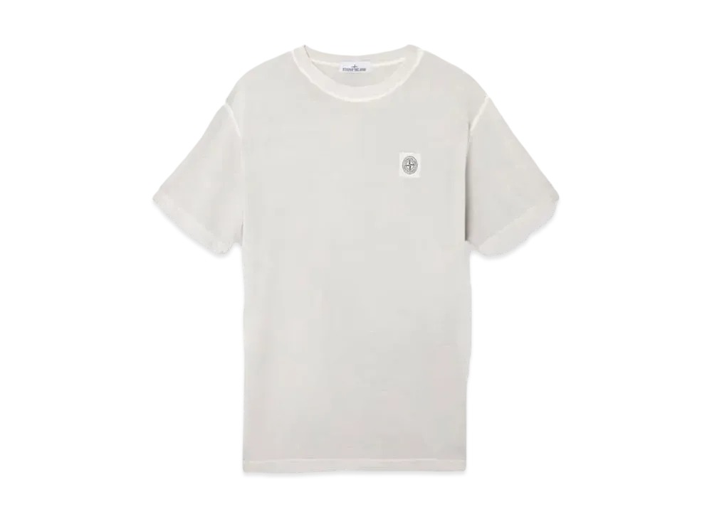 Stone Island 2100237 Organic Cotton Jersey Fissato Effect "Pearl Gray"