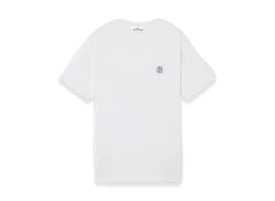 Stone Island 2100237 Organic Cotton Jersey 'Fissato' Effect "White"