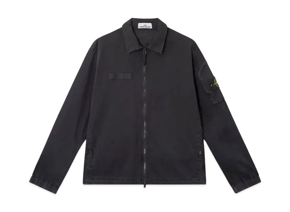 Stone Island 1200003 Organic Stretch Broken Twill Cotton Old Effect "Black"