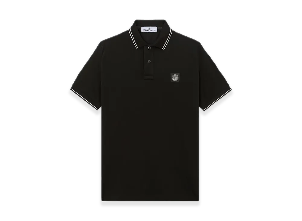 Stone Island 22002SC Organic Cotton Elastane Pique "Black"