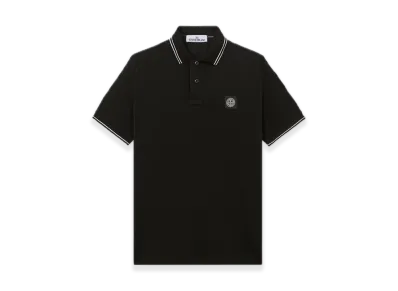 Stone Island 22002SC Organic Cotton Elastane Pique "Black"