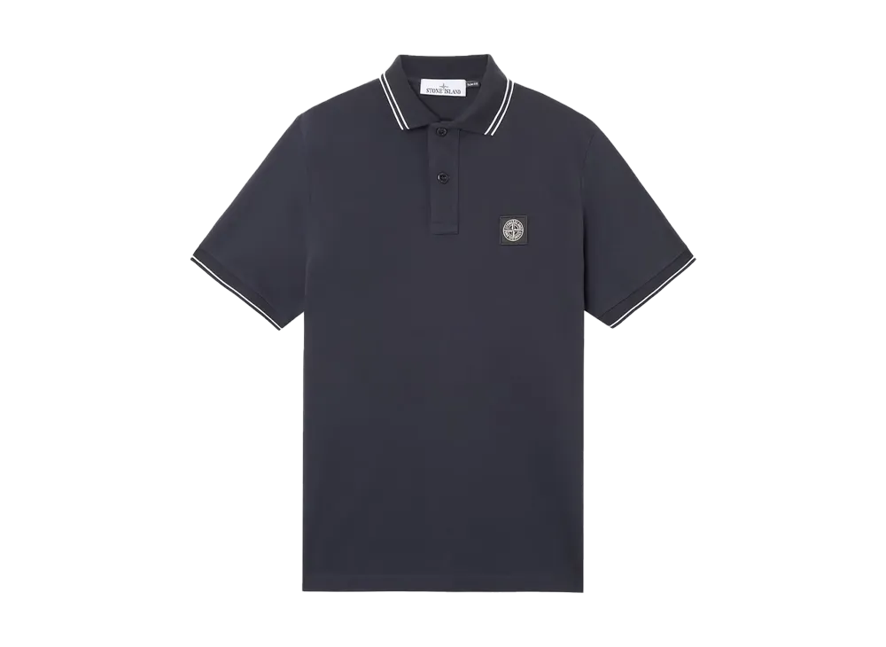 Stone Island 22002SC Organic Cotton Elastane Pique "Navy Blue"