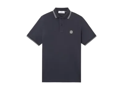 Stone Island 22002SC Organic Cotton Elastane Pique "Navy Blue"