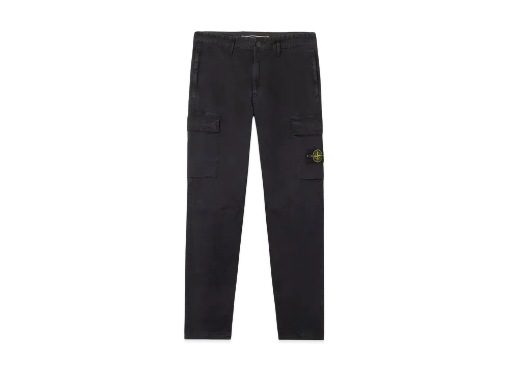 Stone Island 3100304 Stretch Organic Broken Twill Cotton Old Effect "Black"
