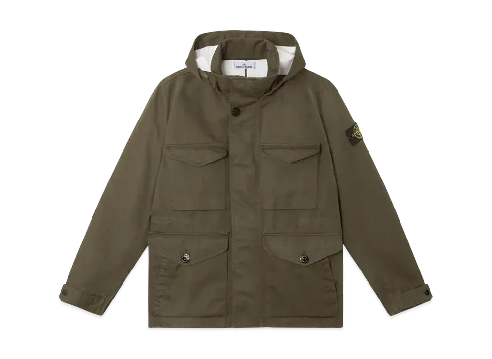 Stone Island 4100064 Raso Gommato 3L Organic Cotton "Military Green"