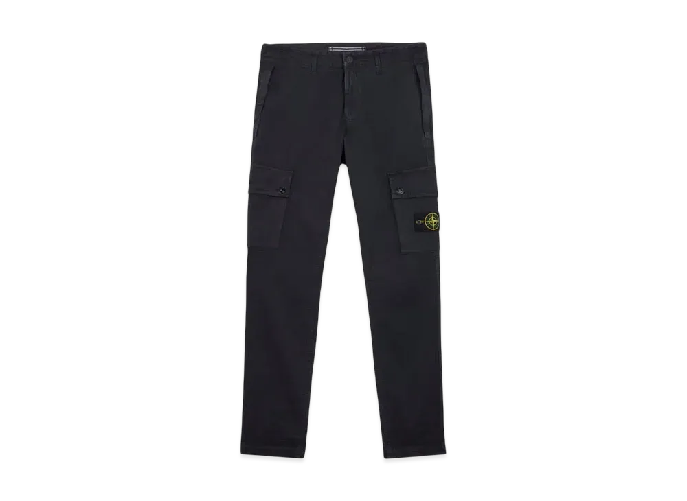 Stone Island 303L1 Stretch Broken Twill Organic Cotton Old Effect "Black"