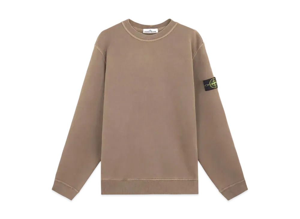 Stone Island 61241 Organic Cotton Diagonal Fleece Old Effect "Walnut Brown"