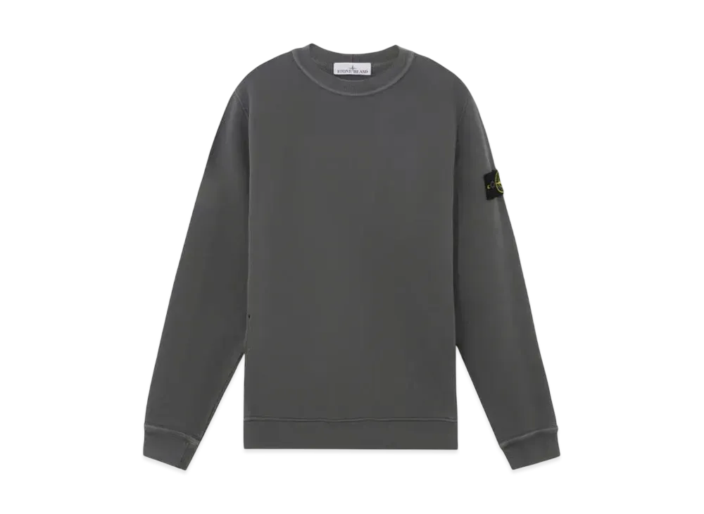 Stone Island 61241 Organic Cotton Diagonal Fleece Old Effect "Brushy Gray"